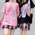 Japanese Fairy Anime Print Short Sleeve T-shirt