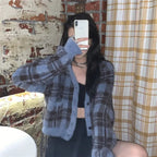 Preppy Plaid Soft Cardigan