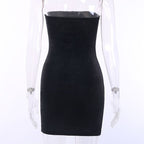 Cute Sexy Heart Love Velvet Mini Split Dress Bodycon Sleeveless Backless Party E-Girl Kawaii Korean Japanese Harajuku Retro Streetwear Fashion