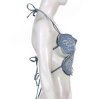 Cute Sexy Butterfly Denim Backless Crop Top Sleeveless Shirt Party Beach Summer Aesthetic Casual E-Girl Kawaii Korean Japanese Harajuku