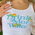 Water Orange Print Ribbed Tank Top