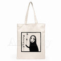 Japanese Anime Print Canvas Tote Bag