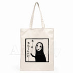 Japanese Anime Print Canvas Tote Bag
