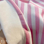 Pink Chocolate Stripe Oversized Long Sleeve Sweater
