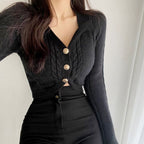 Pink Crop Top Long Sleeve Cardigan