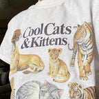 Cool Cat Print Short Sleeve T-shirt