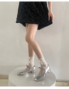 Hollow Out Lace Ruffle Bow Knit Socks