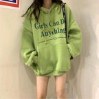 Girls Letter Print Oversized Hoodie