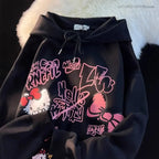Graffiti Cat Print Hoodie