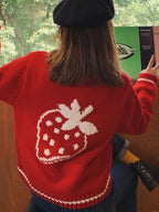 Red Strawberry Zipper Jacket