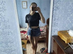 Black Planet Star Print Casual Summer Crop Top Short Sleeve Tee Shirt T-shirt Top E-Girl Kawaii Korean Japanese Harajuku Streetwear