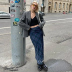 Blue Plaid Maxi Skirt