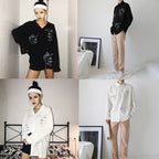 Cute Face Asymmetrical White Long Sleeve Shirt Tee T-shirt Top Blouse E-Girl Kawaii Korean Japanese Harajuku Retro Streetwear Aesthetic