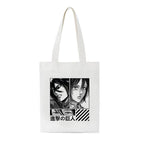Cute Titan Anime Cartoon Print Canvas Tote Bag Shopping Shoulder Bag Aesthetic Casual Summer E-Girl Kawaii Korean Japanese Harajuku
