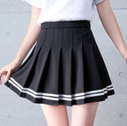 Cute Preppy Sailor School Uniform Pleated High Waist Mini Skirt Bottom E-Girl Kawaii Korean Japanese Harajuku Chinese Retro Streetwear Aesthetic