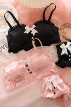 Japanese Maid Bow Bra + Panties Lingerie