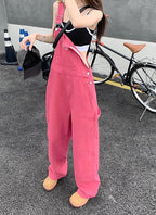 Pink Denim Overall Pants