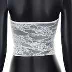 Floral Lace Patchwork Fairycore Tube Top