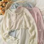 Thin Cardigan Bow Lace Up Long Sleeve Cardigan