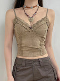 Brown Khaki Crop Top