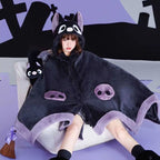 Japanese Bat Cartoon Plush Poncho