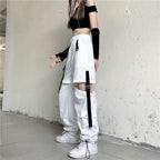White Ribbon Punk Cargo Pants