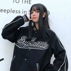 Black Oversized Baseball Jacket