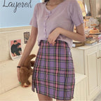 Cute Plaid Checkered School Girl Chic Sexy Mini Skirt Kpop E-Girl Kawaii Korean Japanese Harajuku Chinese Retro Streetwear Aesthetic