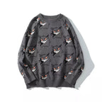 Genger Anime Cartoon Knit Loose Sweater Sweatshirt Long Sleeve Pullover Jumper Winter Goth Punk E-Girl Kawaii Korean Japanese Harajuku Streetwear