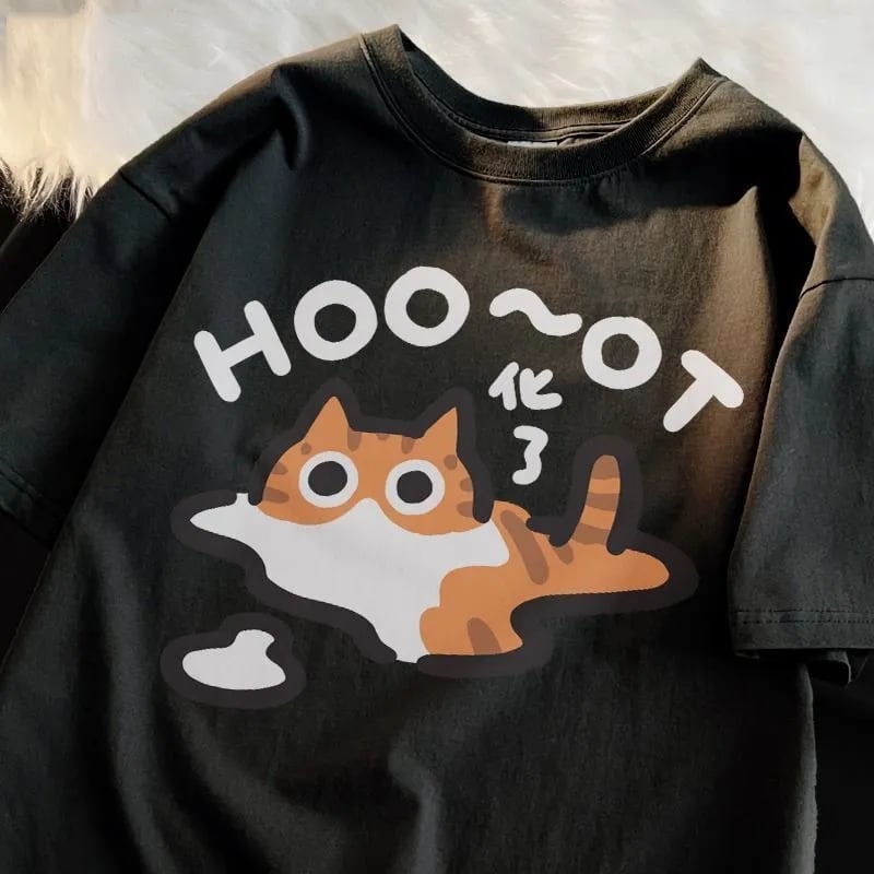 Cat Print Short Sleeve T-shirt