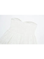 White Strapless Lace Dress