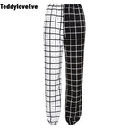 Cute Contrast Cargo Pant Loose Waist Plaid Checkered Trouser Jogger E-Girl Kawaii Korean Japanese Harajuku Chinese Retro Streetwear Aesthetic