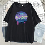 Cute Mount Fuji Japan Cartoon Anime Print Oversize Short Sleeve T-shirt Aesthetic Casual Summer E-Girl Kawaii Korean Japanese Harajuku Streetwear