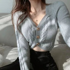 Pink Crop Top Long Sleeve Cardigan
