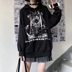 Anime Graphic Print Hoodie