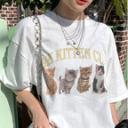 Kitten Print Short Sleeve T-shirt