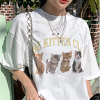 Kitten Print Short Sleeve T-shirt