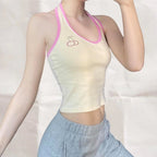 Cherry Rhinestone Patchwork Tank Top