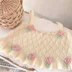 Sweet Floral Knit Vest Tank Top