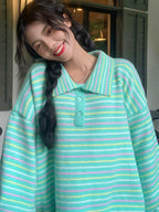 Rainbow Striped Knit Sweater
