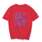 Retro Vintage Graffiti Print Short Sleeve Shirt T-shirt Top Hiphop Goth Punk Summer Casual E-Girl Kawaii Korean Japanese Harajuku Streetwear