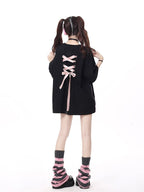 Bow Bandage Oversized Short Sleeve T-shirt