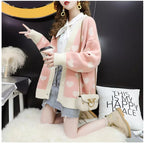 Sweet Heart Print Button Cardigan