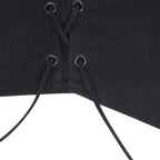 Sexy Black Corset Lace Tie Up Bustier Crop Top Sleeveless Strapless Vest Party Club Aesthetic Goth E-Girl Kawaii Korean Japanese Harajuku Streetwear