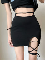 Black Bandage High Waist Mini Skirt