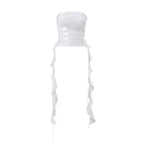 Bandage Ribbon Lace Up Tube Top