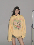 Yellow Kitten Print Sweater