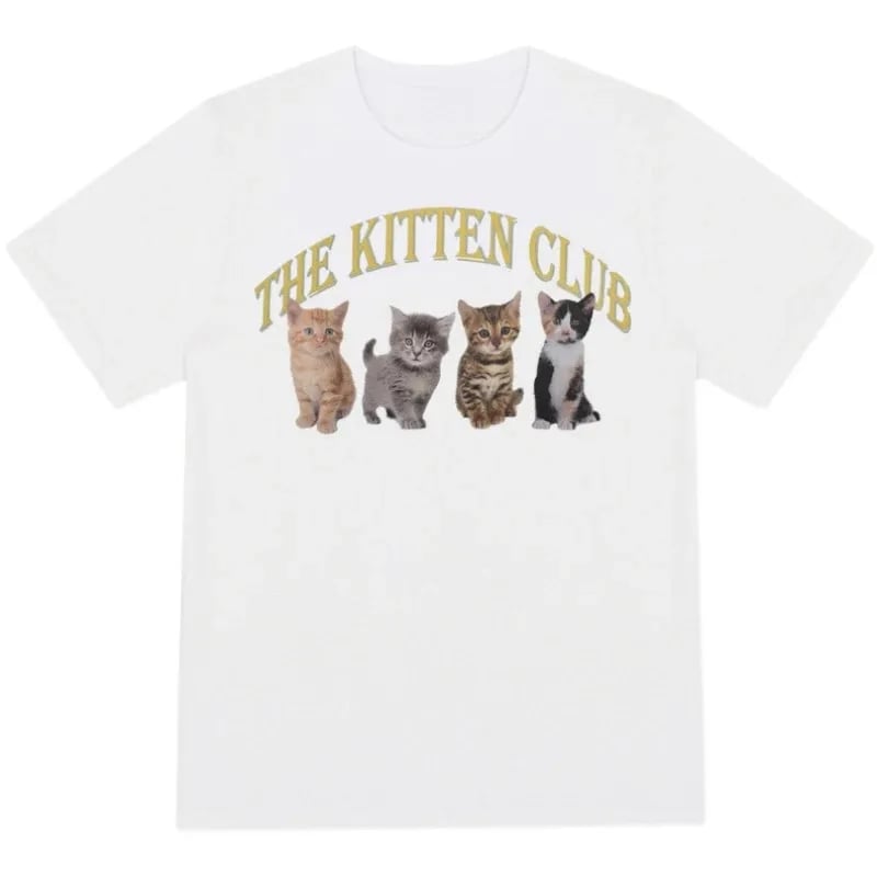Kitten Print Short Sleeve T-shirt
