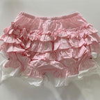Pink Layered Ruffle Bloomer Shorts