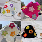 Flower Knit Bucket Hat